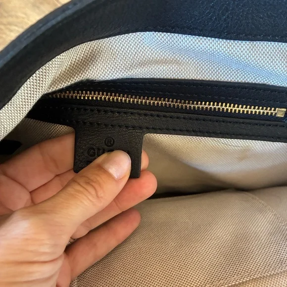 Black Leather Tote Bag - Picture 8 of 11